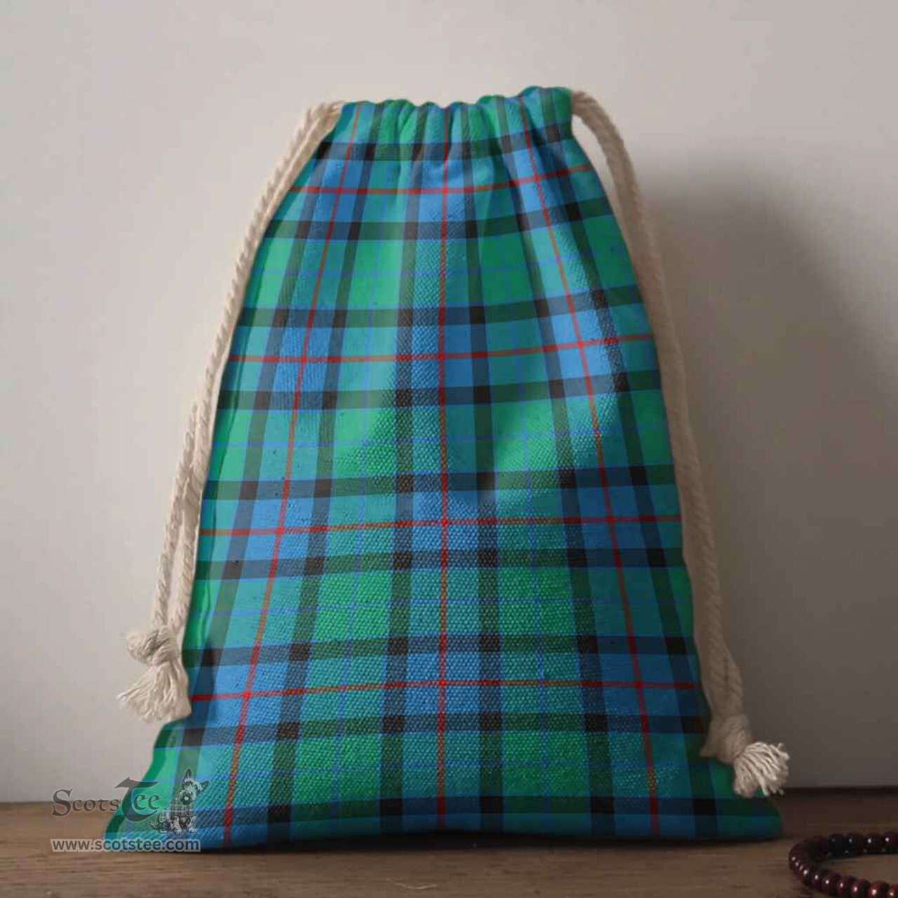ScotsTee Shop Scottish Flower of Scotland Clan Tartan Drawstring Bag Tartan Gift Bag