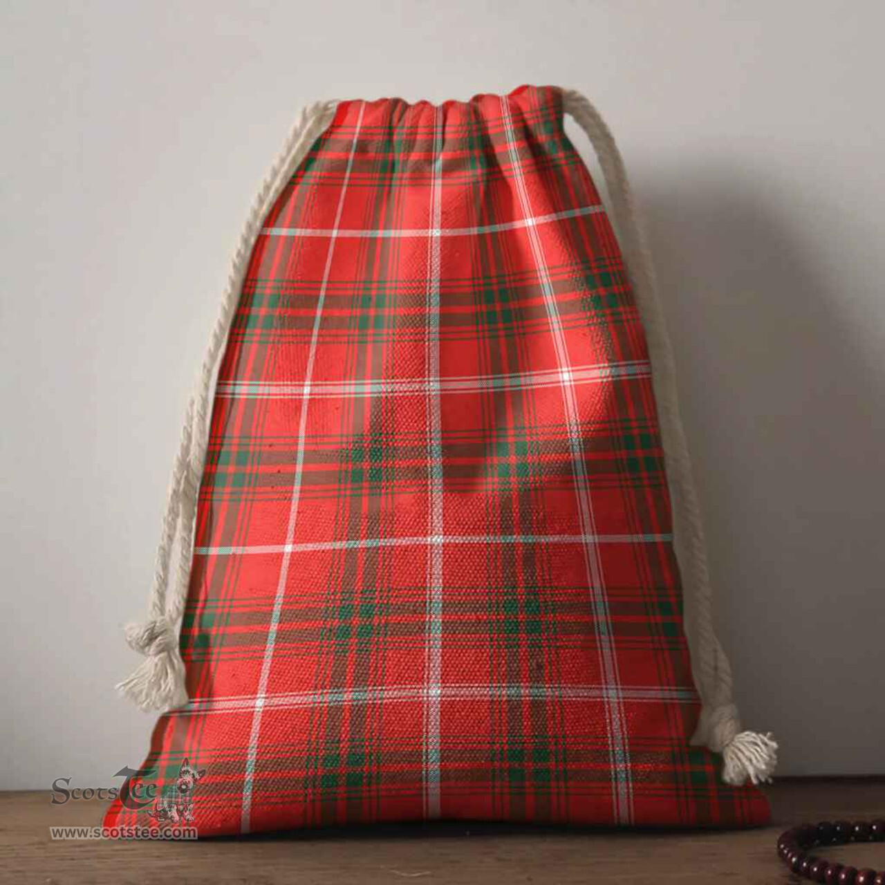 ScotsTee Shop Scottish Duke of Rothesay Modern Clan Tartan Drawstring Bag Tartan Gift Bag