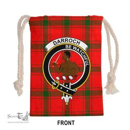ScotsTee Shop Scottish Darroch (Gourock) Clan Crest Tartan Drawstring Bag Tartan Gift Bag