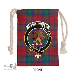 ScotsTee Shop Scottish Fotheringham Clan Crest Tartan Drawstring Bag Tartan Gift Bag