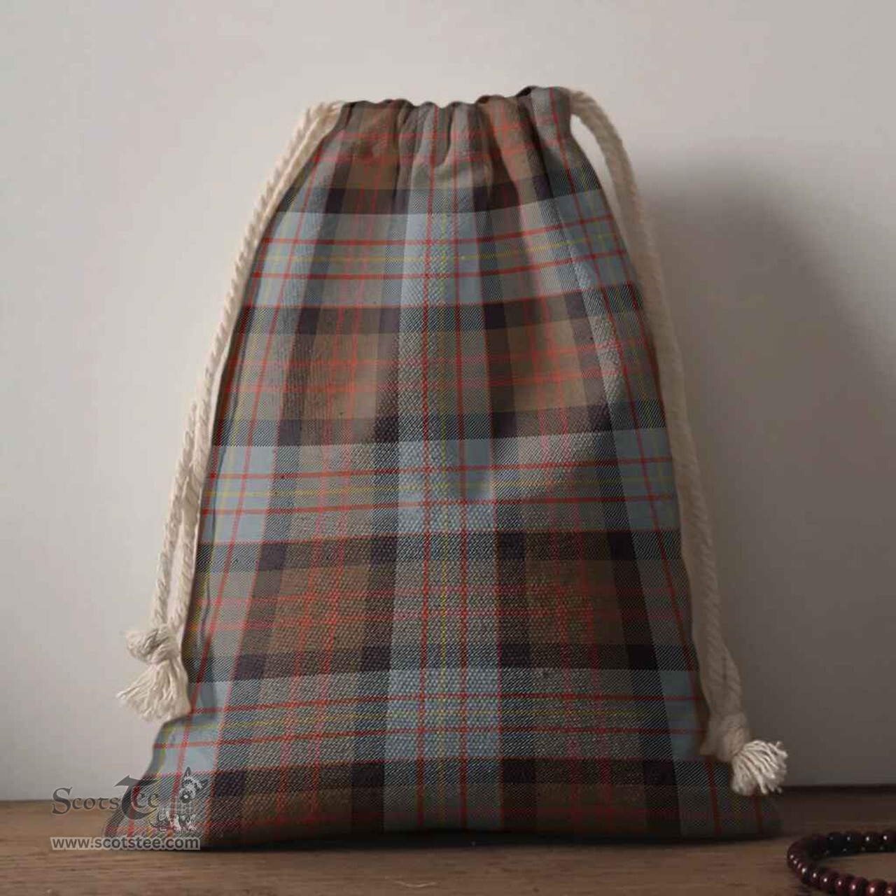 ScotsTee Shop Scottish Cameron of Erracht Weathered Clan Tartan Drawstring Bag Tartan Gift Bag
