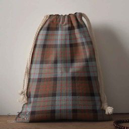 ScotsTee Shop Scottish Cameron of Erracht Weathered Clan Tartan Drawstring Bag Tartan Gift Bag