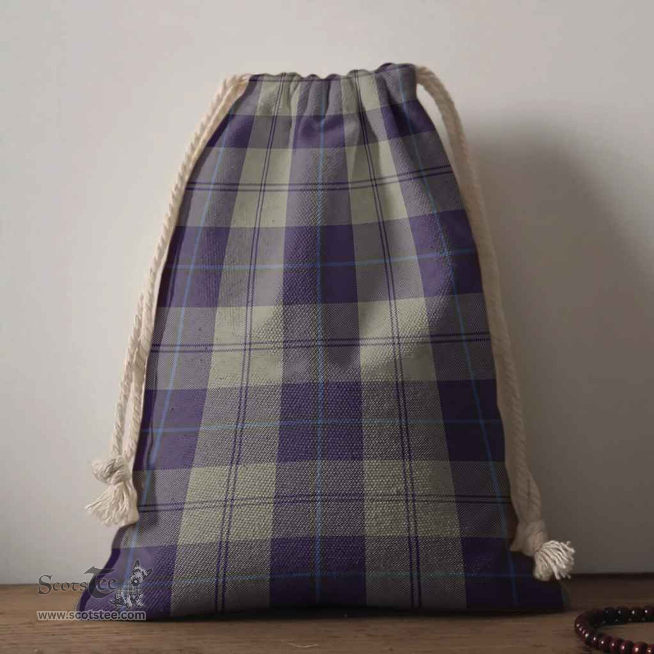 ScotsTee Shop Scottish Cunningham Dress Blue Dancers Clan Tartan Drawstring Bag Tartan Gift Bag