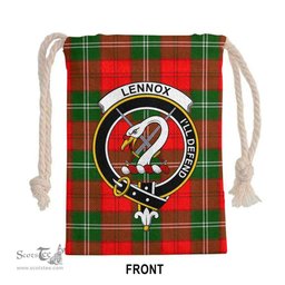 ScotsTee Shop Scottish Lennox (Lennox Kincaid) Clan Crest Tartan Drawstring Bag Tartan Gift Bag
