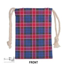ScotsTee Shop Scottish Graham of Menteith Red Clan Tartan Drawstring Bag Tartan Gift Bag