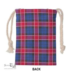 ScotsTee Shop Scottish Graham of Menteith Red Clan Tartan Drawstring Bag Tartan Gift Bag