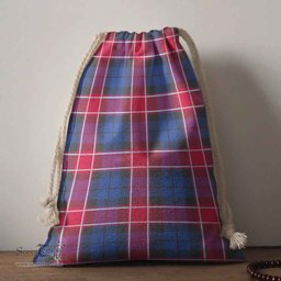 ScotsTee Shop Scottish Graham of Menteith Red Clan Tartan Drawstring Bag Tartan Gift Bag