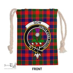 ScotsTee Shop Scottish Gow (of Skeoch) Clan Crest Tartan Drawstring Bag Tartan Gift Bag