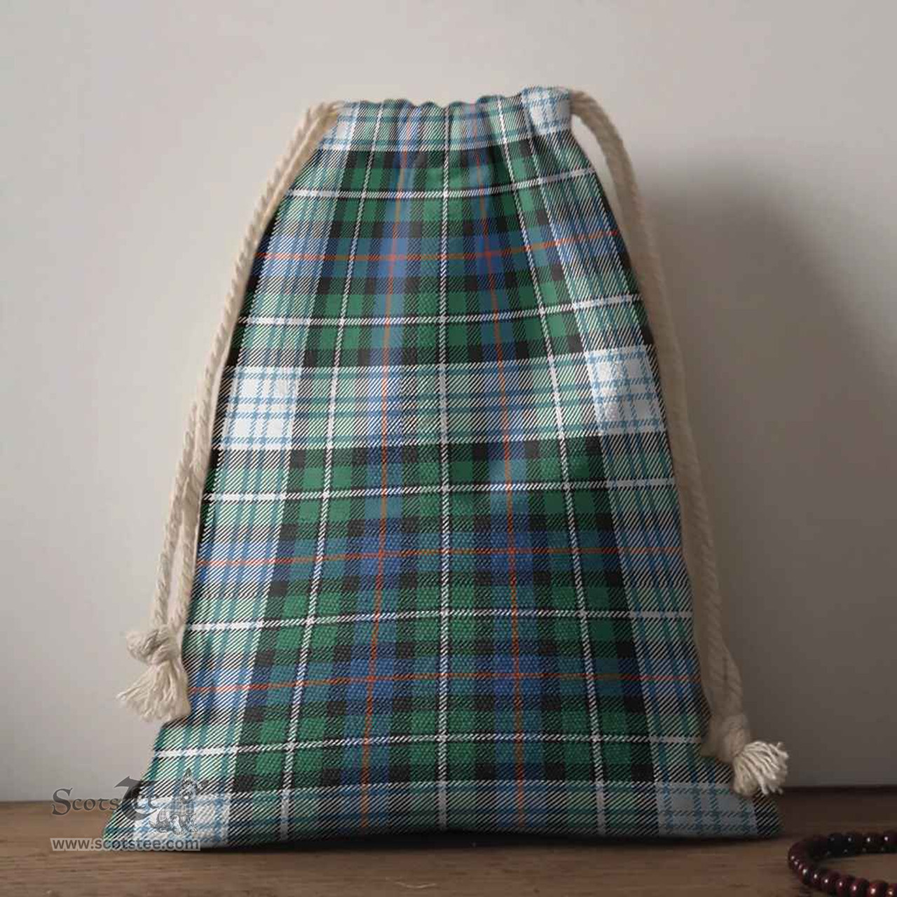 ScotsTee Shop Scottish MacKenzie Dress Ancient Clan Tartan Drawstring Bag Tartan Gift Bag