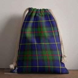 ScotsTee Shop Scottish MacLeod of Harris Modern Clan Tartan Drawstring Bag Tartan Gift Bag