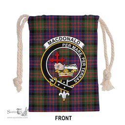 ScotsTee Shop Scottish MacDonald (Clan Donald) Clan Crest Tartan Drawstring Bag Tartan Gift Bag