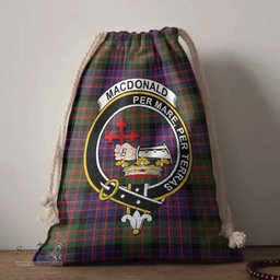 ScotsTee Shop Scottish MacDonald (Clan Donald) Clan Crest Tartan Drawstring Bag Tartan Gift Bag
