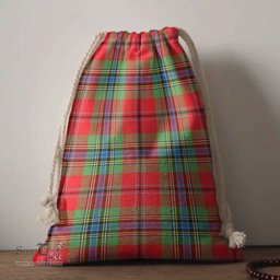 ScotsTee Shop Scottish MacLean of Duart Modern Clan Tartan Drawstring Bag Tartan Gift Bag