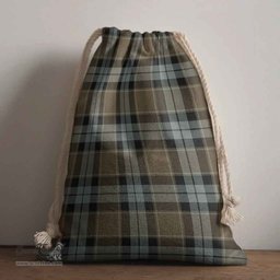 ScotsTee Shop Scottish Graham of Menteith Weathered Clan Tartan Drawstring Bag Tartan Gift Bag