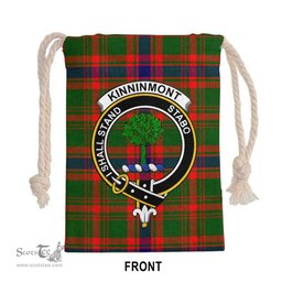 ScotsTee Shop Scottish Kinninmont Clan Crest Tartan Drawstring Bag Tartan Gift Bag
