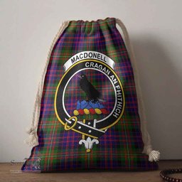 ScotsTee Shop Scottish MacDonell of Glengarry Clan Crest Tartan Drawstring Bag Tartan Gift Bag