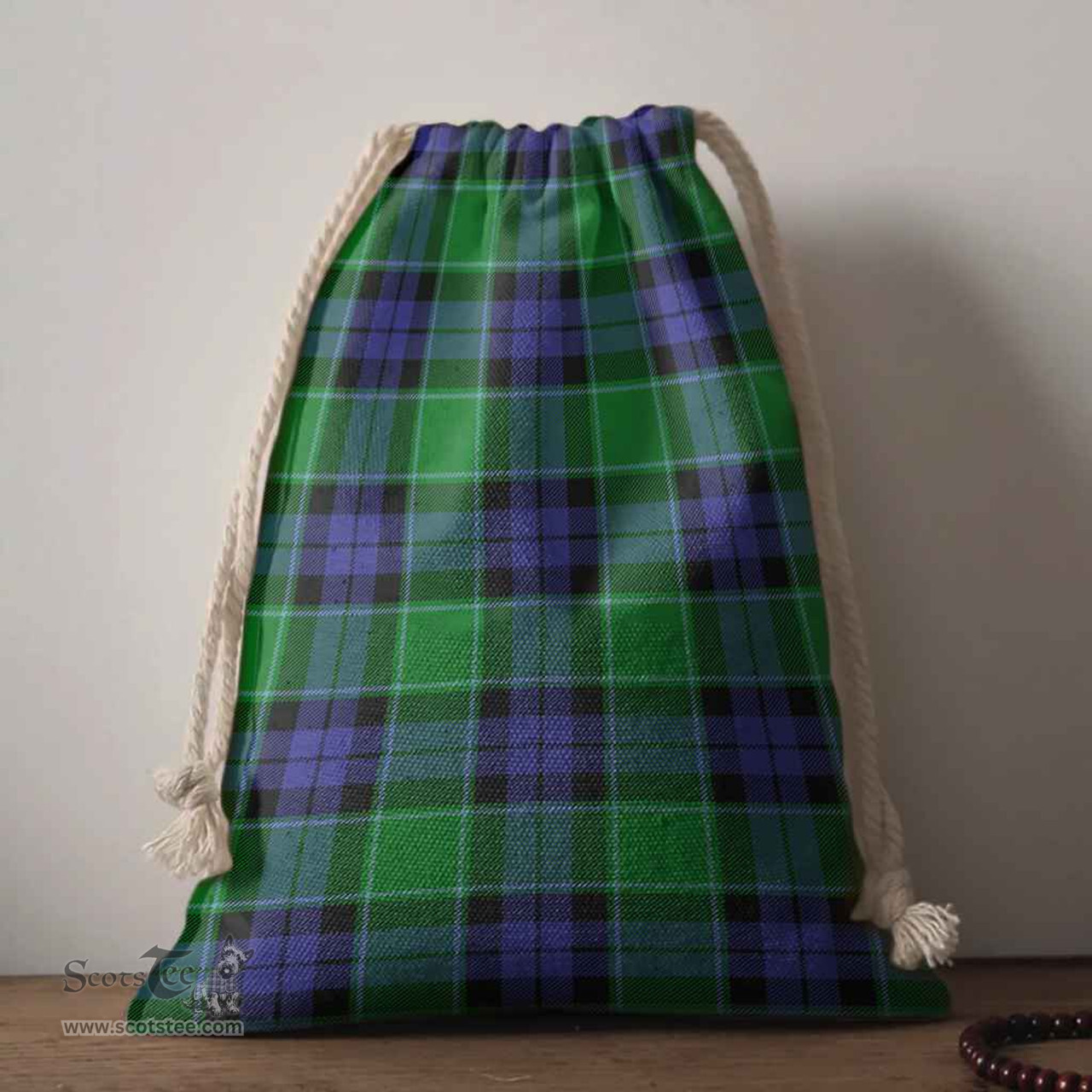 ScotsTee Shop Scottish Graham of Menteith Modern Clan Tartan Drawstring Bag Tartan Gift Bag