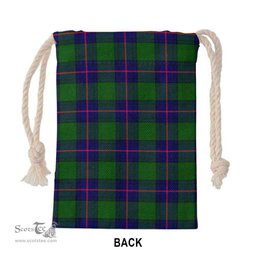 ScotsTee Shop Scottish Schaw (of Sauchie) Clan Crest Tartan Drawstring Bag Tartan Gift Bag