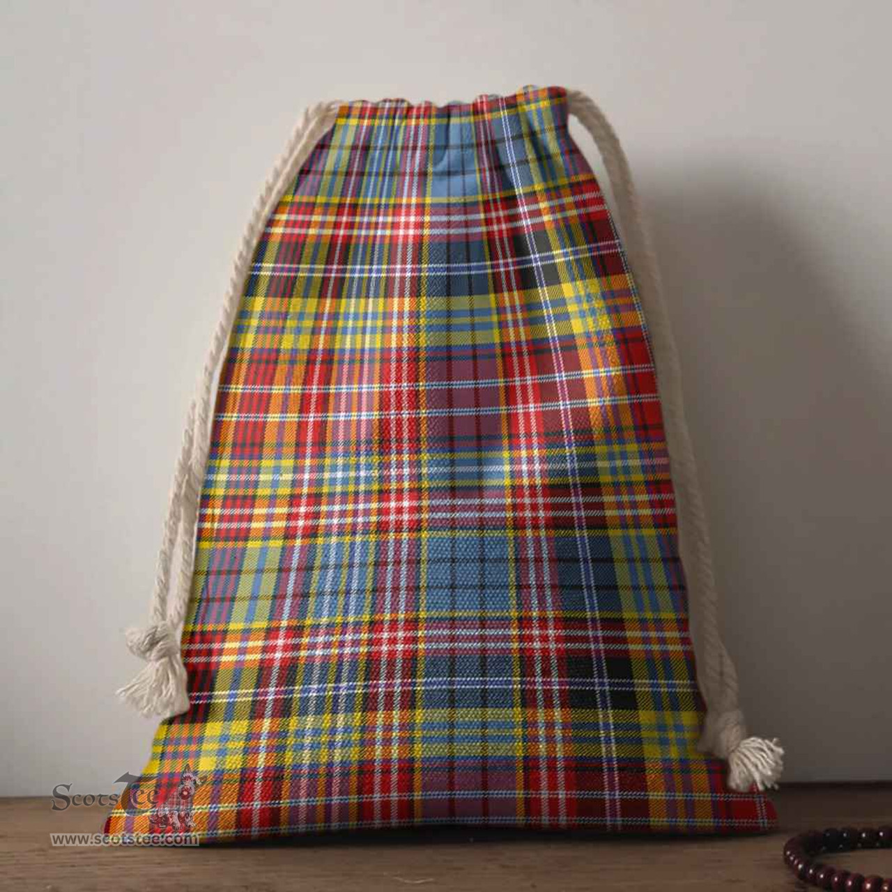 ScotsTee Shop Scottish Ogilvie of Airlie Ancient Clan Tartan Drawstring Bag Tartan Gift Bag