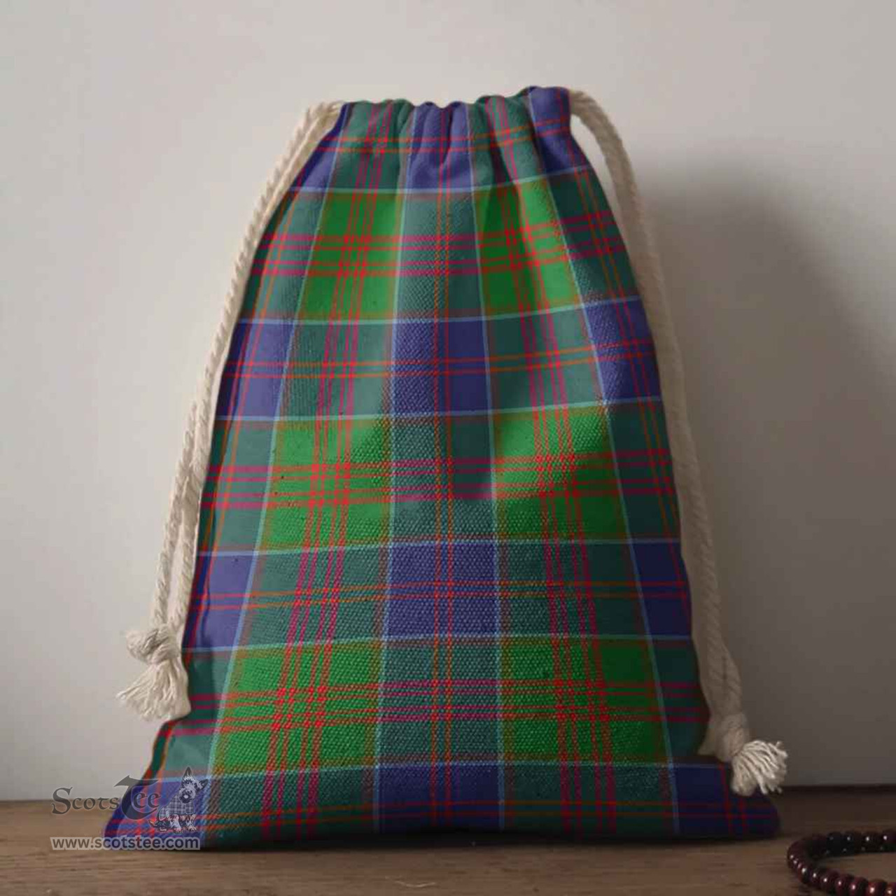 ScotsTee Shop Scottish Stewart of Appin Hunting Modern Clan Tartan Drawstring Bag Tartan Gift Bag