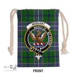 ScotsTee Shop Scottish Wishart Clan Crest Tartan Drawstring Bag Tartan Gift Bag