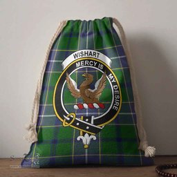 ScotsTee Shop Scottish Wishart Clan Crest Tartan Drawstring Bag Tartan Gift Bag