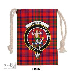 ScotsTee Shop Scottish Murray (of Dysart) Clan Crest Tartan Drawstring Bag Tartan Gift Bag