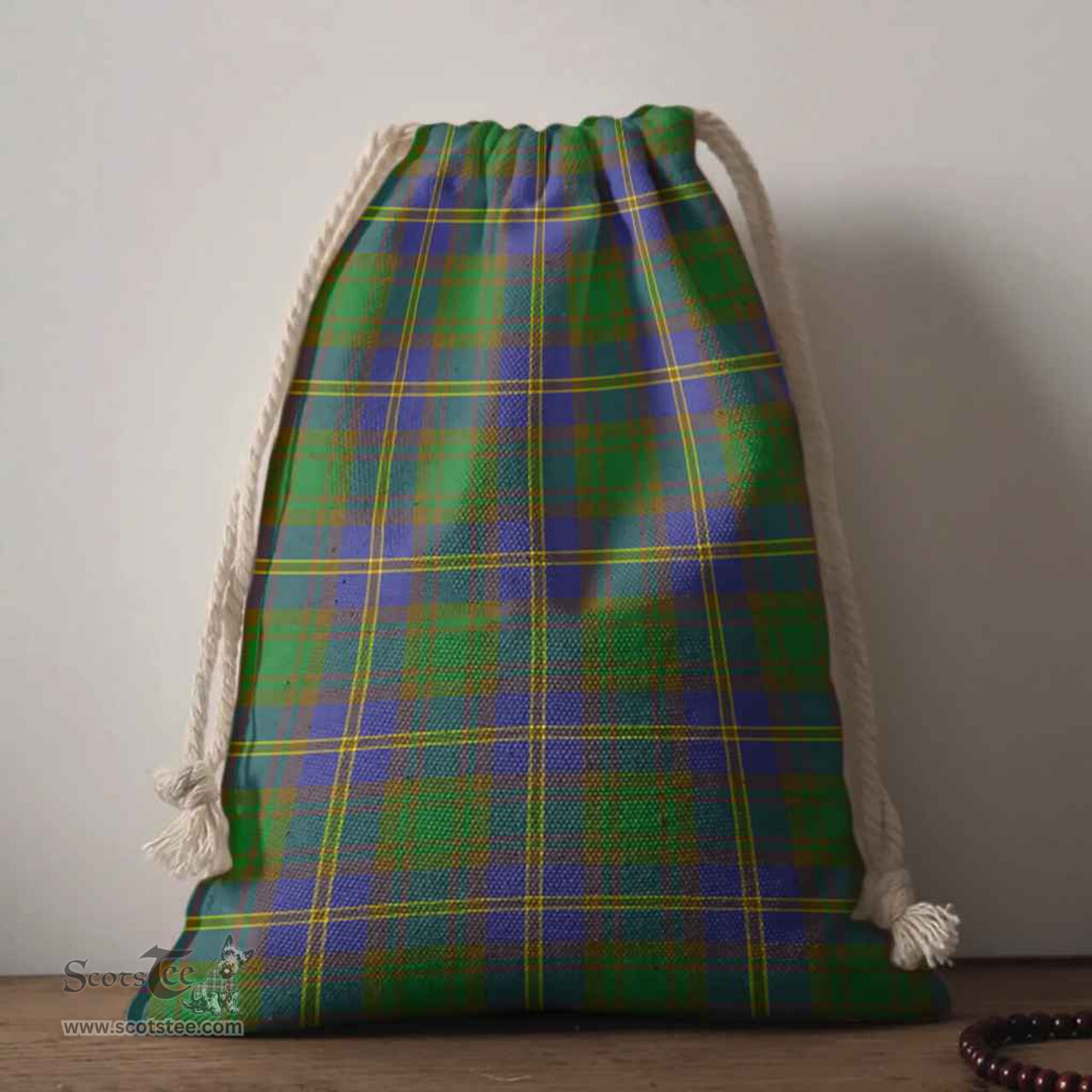 ScotsTee Shop Scottish Strange of Balkaskie Clan Tartan Drawstring Bag Tartan Gift Bag
