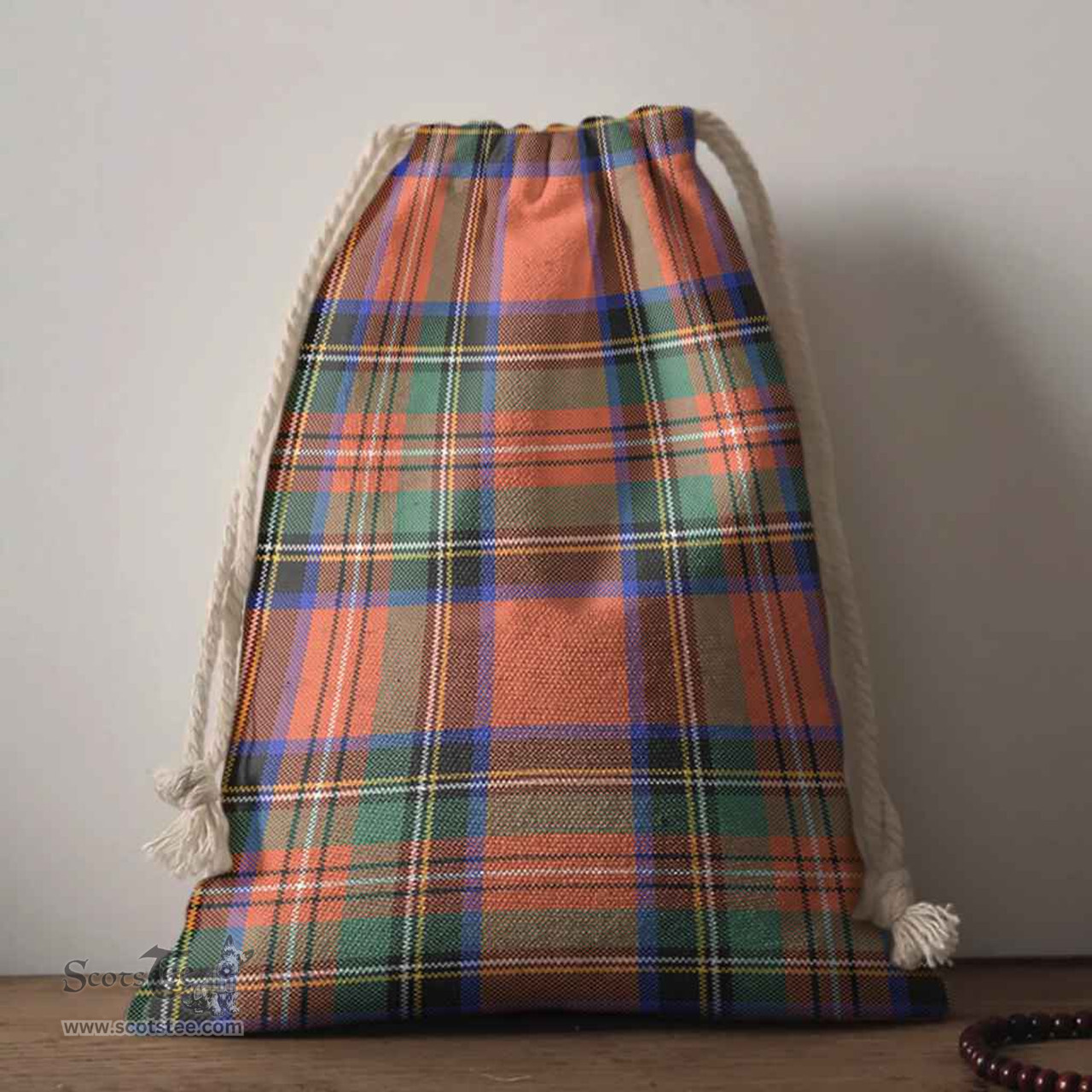 ScotsTee Shop Scottish Stewart Royal Ancient Clan Tartan Drawstring Bag Tartan Gift Bag
