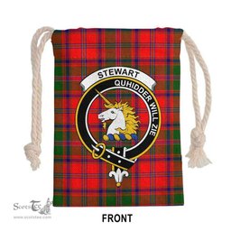 ScotsTee Shop Scottish Stewart (of Appin) Clan Crest Tartan Drawstring Bag Tartan Gift Bag