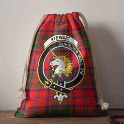 ScotsTee Shop Scottish Stewart (of Appin) Clan Crest Tartan Drawstring Bag Tartan Gift Bag