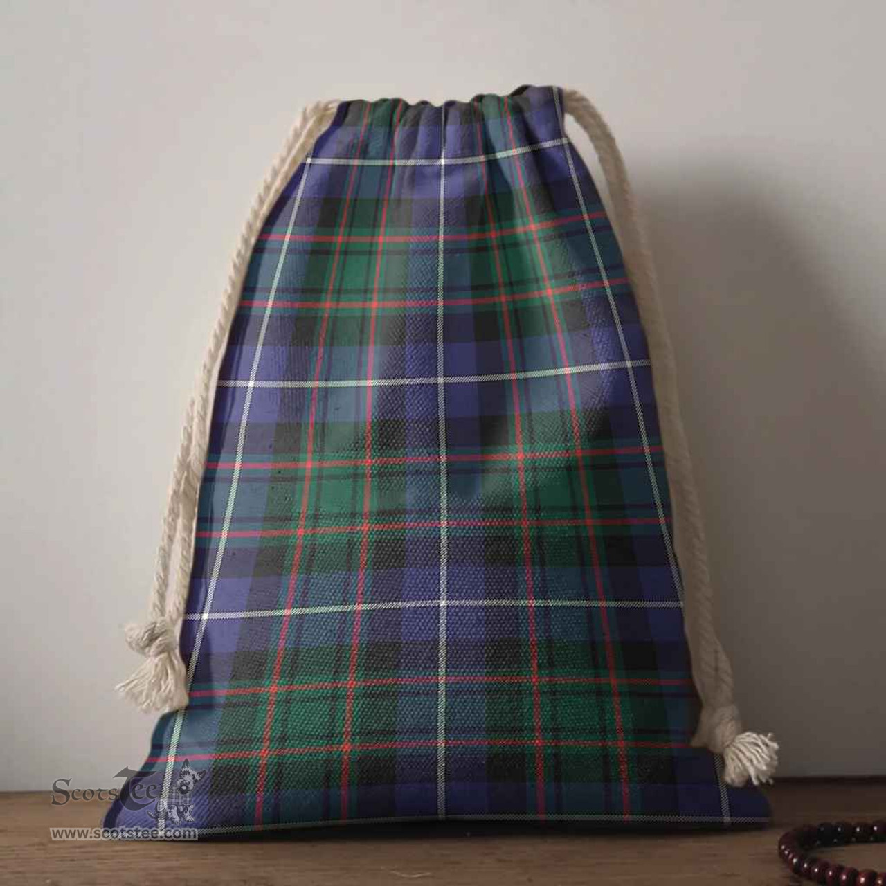 ScotsTee Shop Scottish MacRae Hunting Modern Clan Tartan Drawstring Bag Tartan Gift Bag