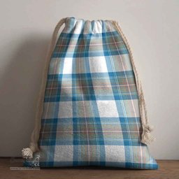 ScotsTee Shop Scottish Stewart Muted Blue Clan Tartan Drawstring Bag Tartan Gift Bag