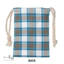 ScotsTee Shop Scottish Stewart Muted Blue Clan Tartan Drawstring Bag Tartan Gift Bag