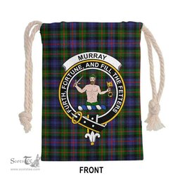ScotsTee Shop Scottish Murray (of Atholl) Clan Crest Tartan Drawstring Bag Tartan Gift Bag