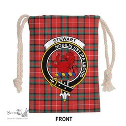 ScotsTee Shop Scottish Stewart (Stuart) of Bute Clan Crest Tartan Drawstring Bag Tartan Gift Bag