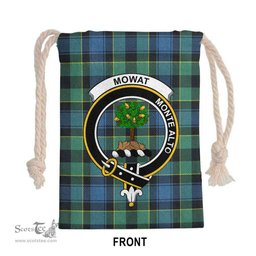 ScotsTee Shop Scottish Mowat (of Inglistoun) Clan Crest Tartan Drawstring Bag Tartan Gift Bag