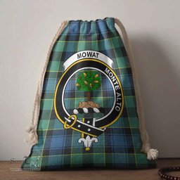 ScotsTee Shop Scottish Mowat (of Inglistoun) Clan Crest Tartan Drawstring Bag Tartan Gift Bag