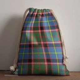 ScotsTee Shop Scottish Stirling (of Cadder-Present Chief) Clan Crest Tartan Drawstring Bag Tartan Gift Bag