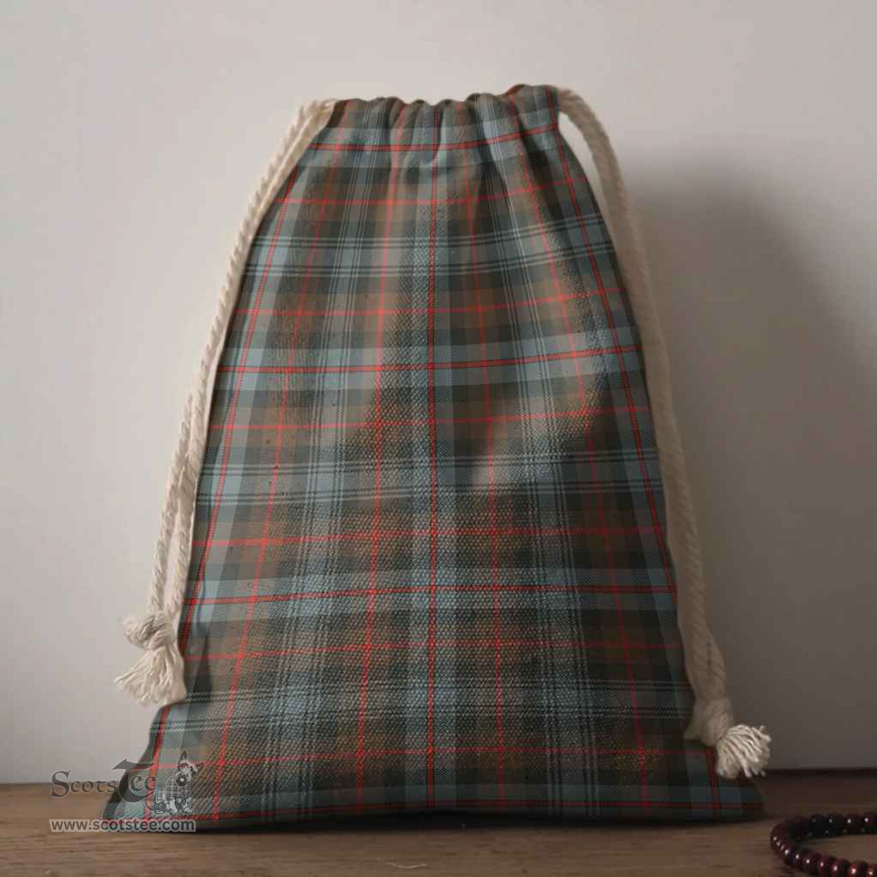 ScotsTee Shop Scottish Murray of Atholl Weathered Clan Tartan Drawstring Bag Tartan Gift Bag