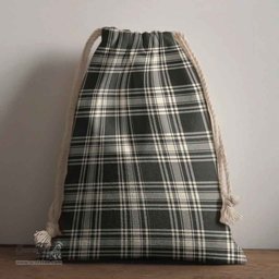 ScotsTee Shop Scottish Menzies Black & White Ancient Clan Tartan Drawstring Bag Tartan Gift Bag