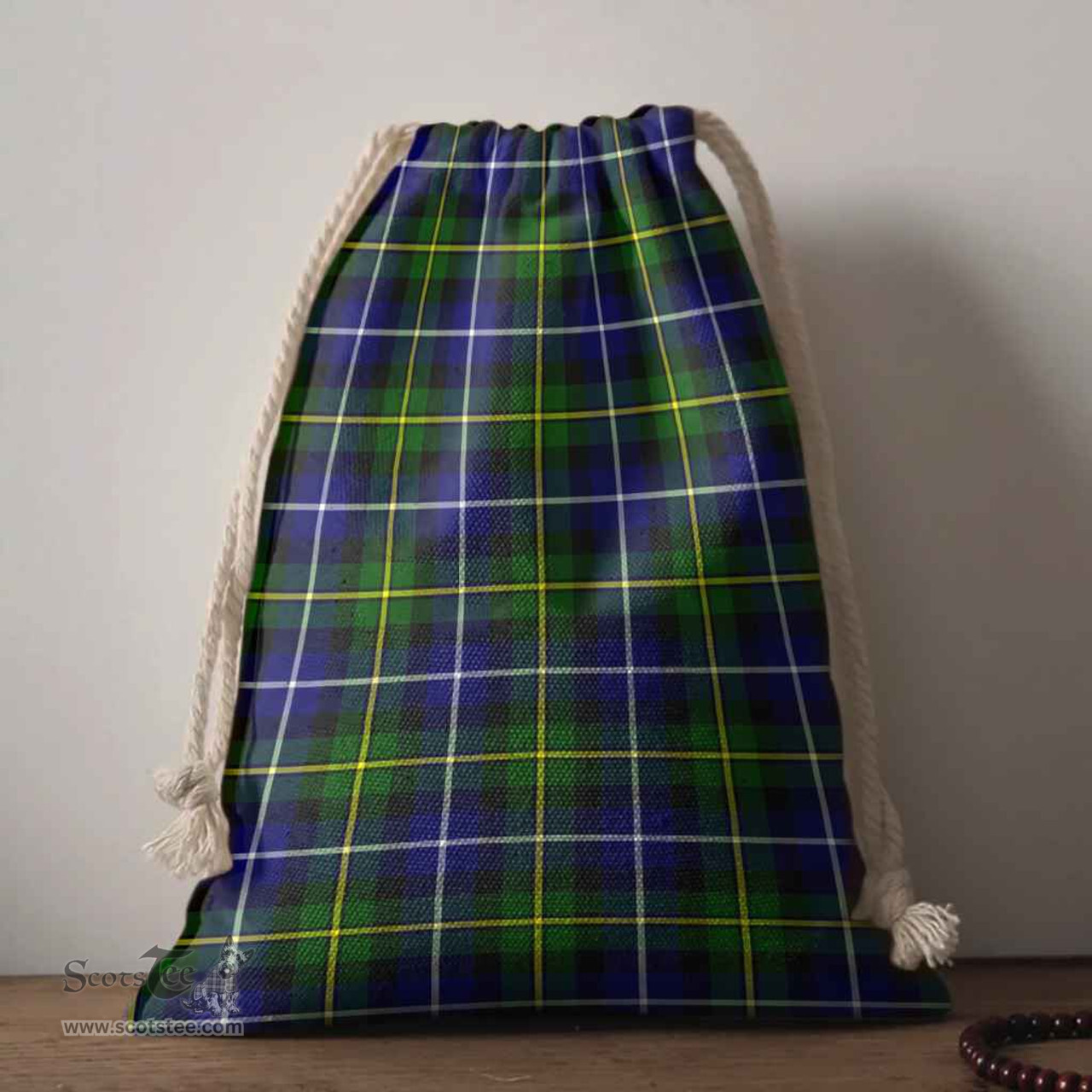 ScotsTee Shop Scottish MacNeill of Barra Modern Clan Tartan Drawstring Bag Tartan Gift Bag