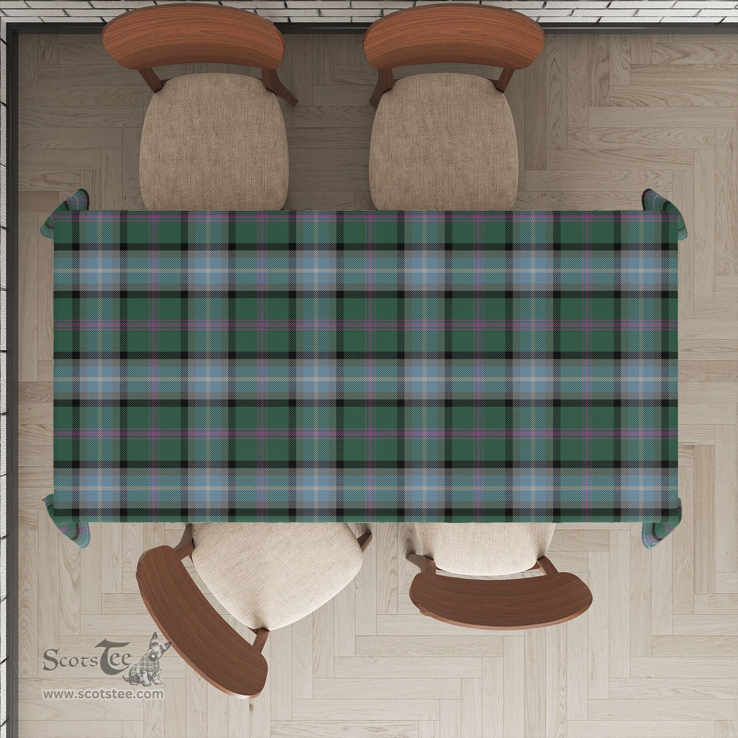 ScotsTee Shop Scottish Alexander of Menstry Hunting Clan Plaid Tatan Tablecloth