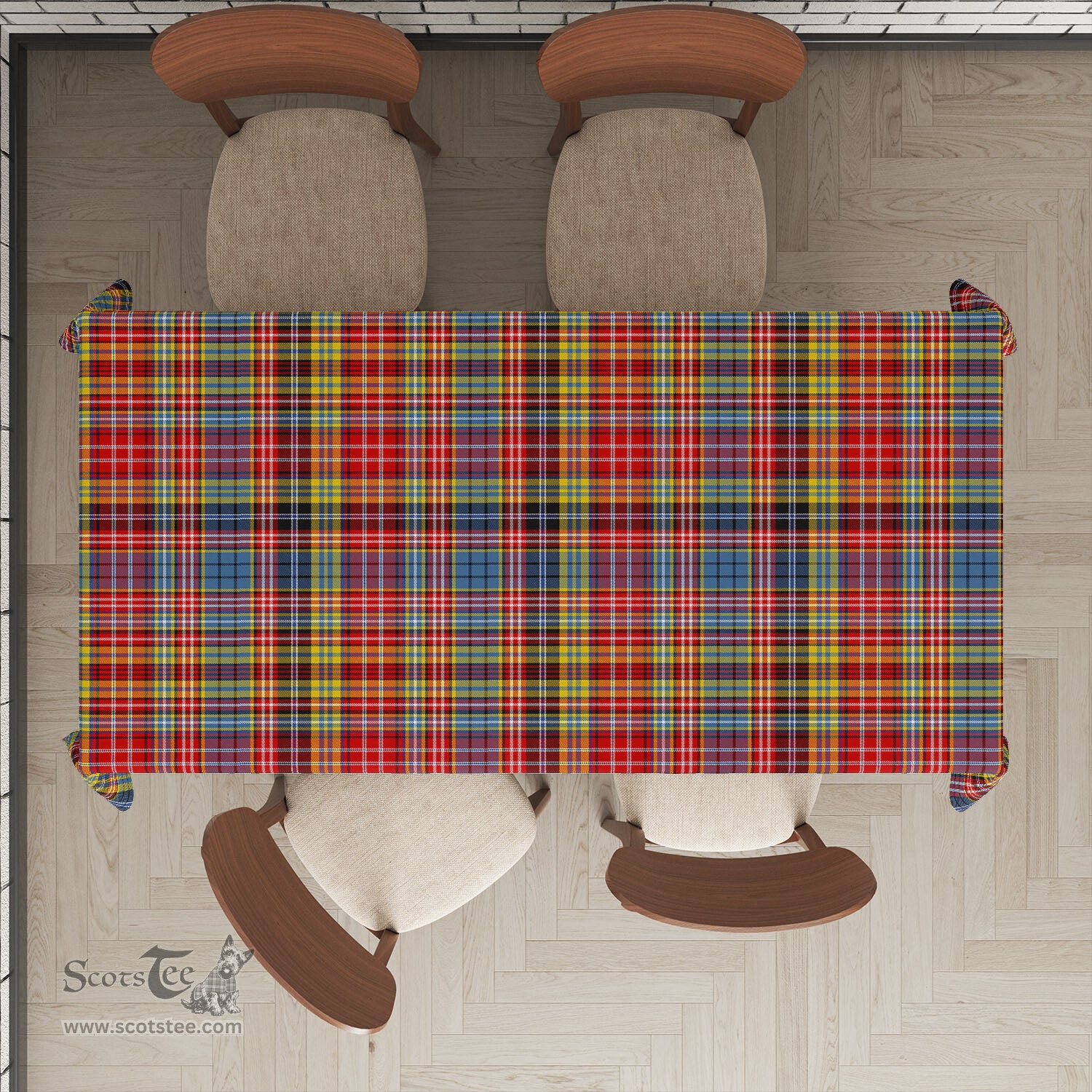 ScotsTee Shop Scottish Drummond of Strathallan Modern Clan Plaid Tatan Tablecloth