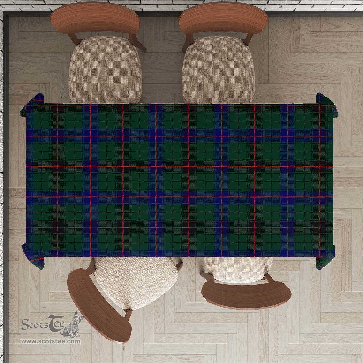 ScotsTee Shop Scottish Davidson Modern Clan Plaid Tatan Tablecloth
