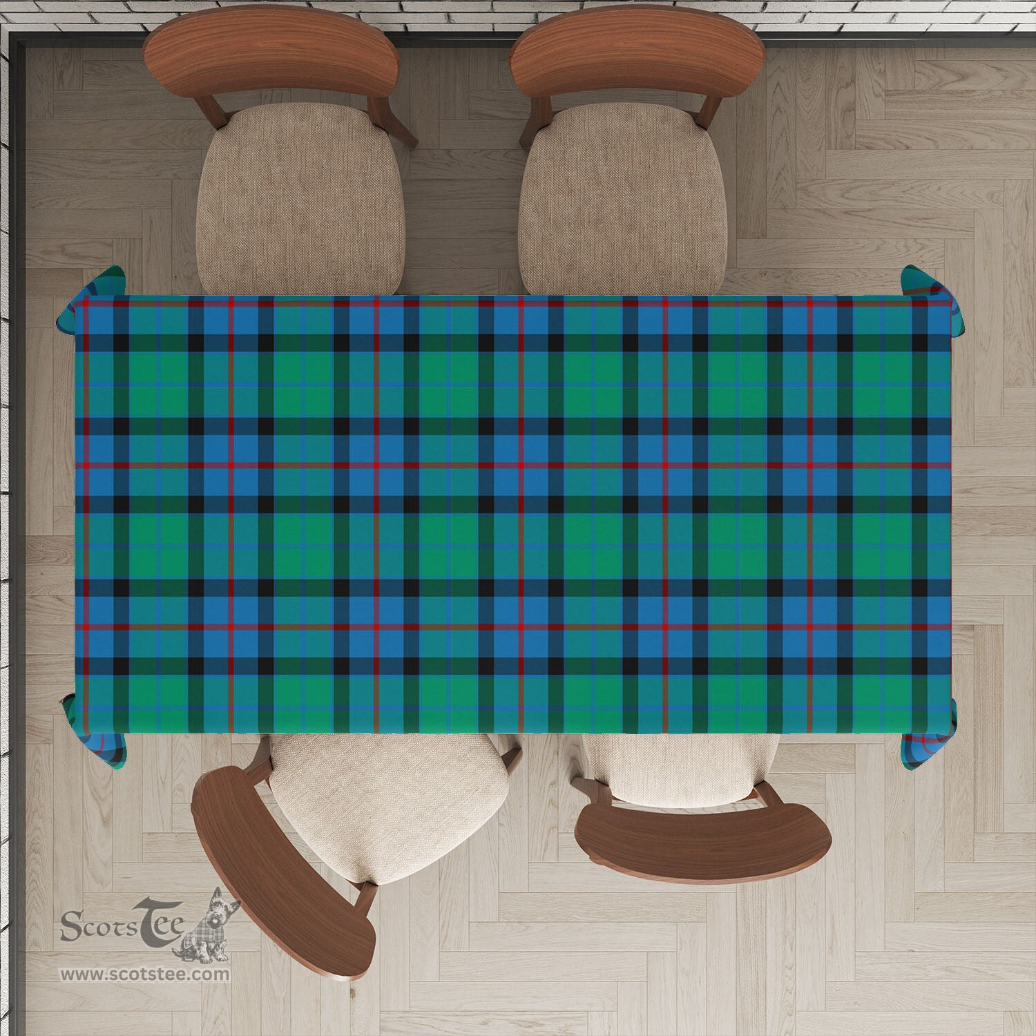 ScotsTee Shop Scottish Flower Of Scotland Clan Plaid Tatan Tablecloth