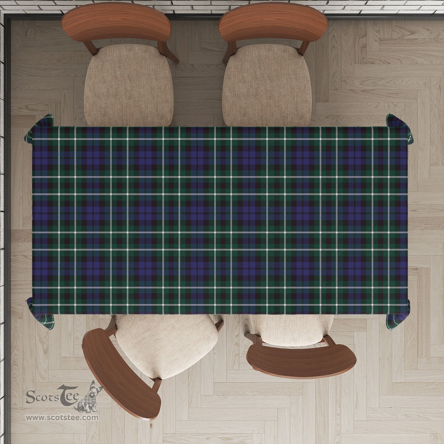 ScotsTee Shop Scottish Graham of Montrose Modern Clan Plaid Tatan Tablecloth