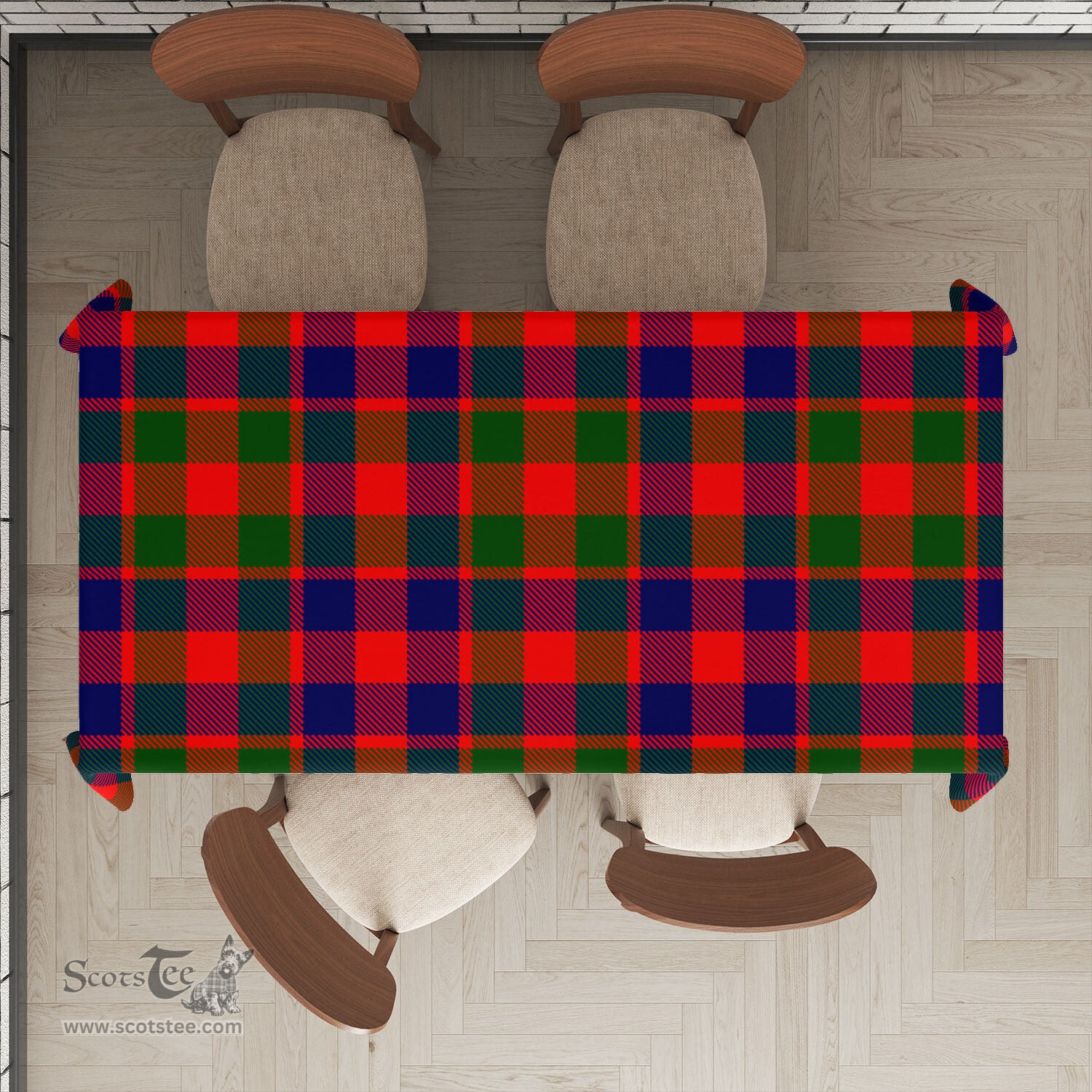 ScotsTee Shop Scottish Gow of Skeoch Clan Plaid Tatan Tablecloth