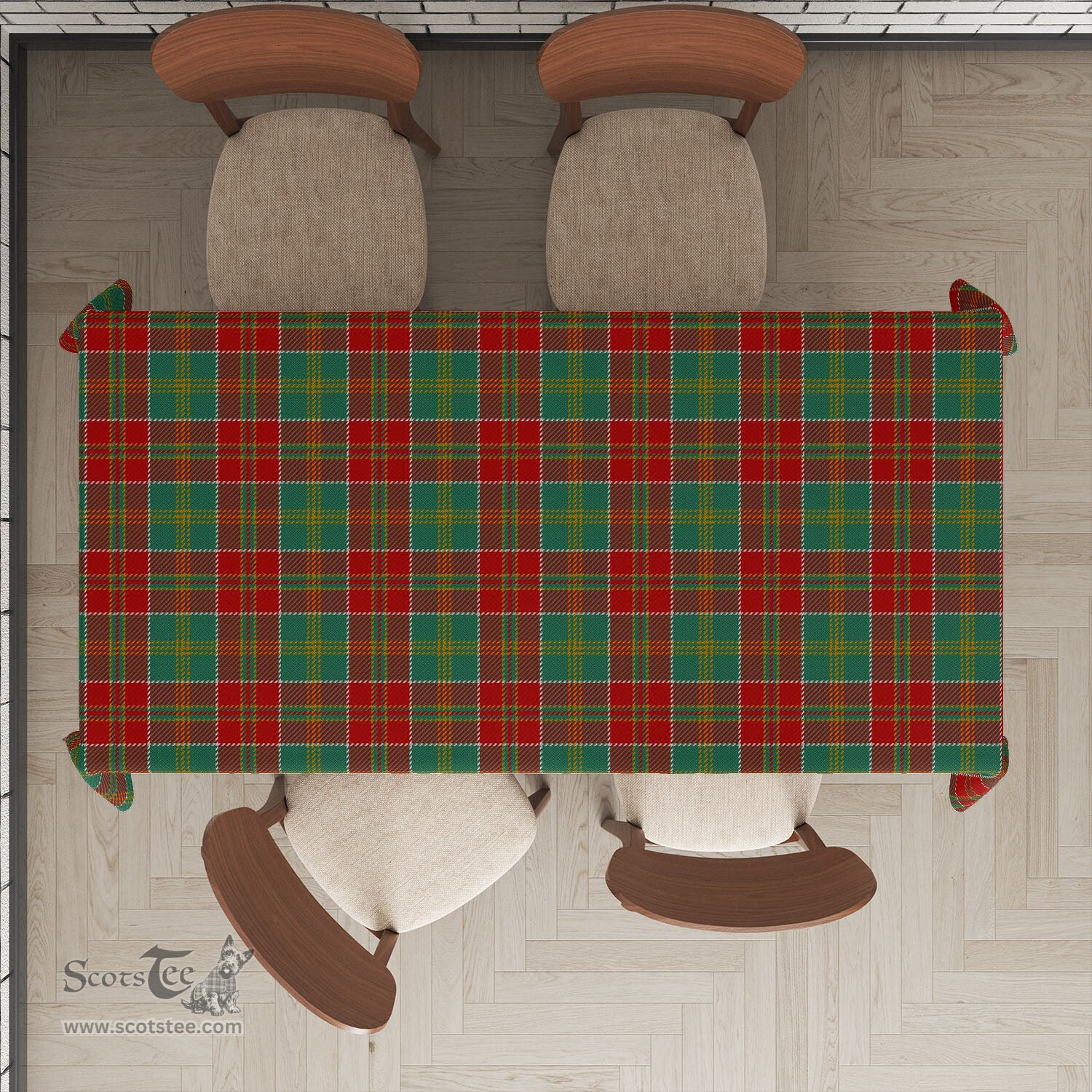 ScotsTee Shop Scottish MacDonald of Kingsburgh Clan Plaid Tatan Tablecloth