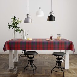 ScotsTee Shop Scottish Kelly of Sleat Red Clan Plaid Tatan Tablecloth